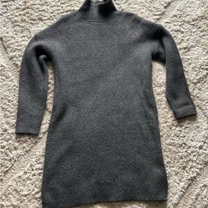 Women's Gray Turtleneck Sweater Dress